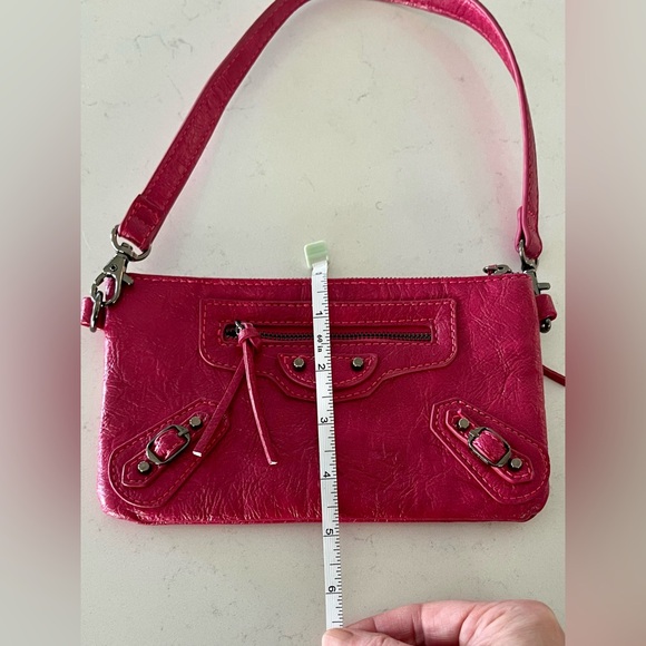 BARBAROSSA small hot Pink Leather Shoulder Bag, EUC - Picture 12 of 13